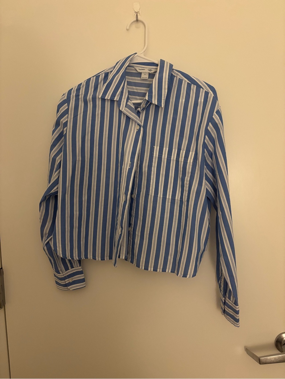 Old Navy the Cropped Shirt Striped Button-Up Shirt